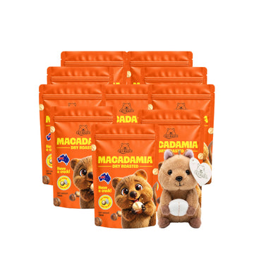 [Bundle] Macadamia Dry Roasted In Shell 120Gx10 (1 Free Quokka Bag Charm)