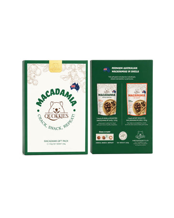 [Gift Set] Quokkies Macadamia (Dry Roasted In Shell 120G ,  Vanilla Roasted In Shell 120G)