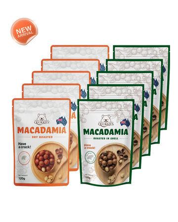 NEW Macadamia Vanilla Roasted 120g + Dry Roasted 120g Bundle Pack x10