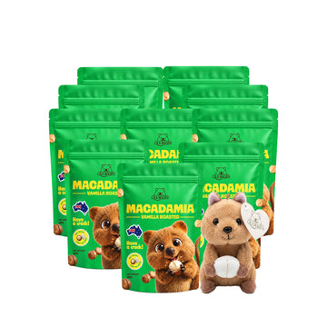 [Bundle] Macadamia Vanilla Roasted In Shell 120G x 10 (1 Free Quokka Bag Charm)