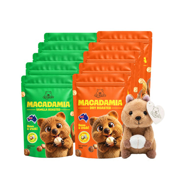 [Bundle] Macadamia Vanilla Roasted 120g x 5 + Dry Roasted 120g x 5 (1 Free Quokka Bag Charm)