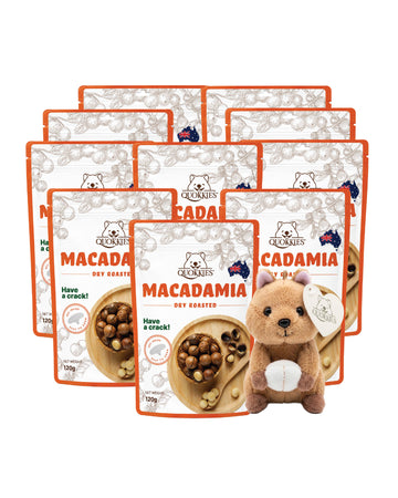 [Bundle] Macadamia Dry Roasted In Shell 120Gx10 (1 Free Quokka Bag Charm)