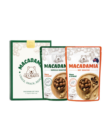 [Gift Set] Quokkies Macadamia (Dry Roasted In Shell 120G ,  Vanilla Roasted In Shell 120G)